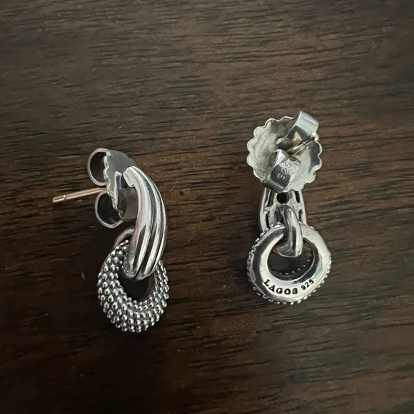 LAGOS Signature Caviar Beaded Drop Post Earrings - Picture 2 of 6